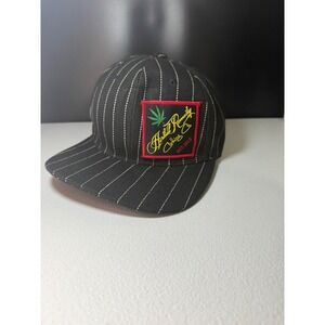 Herbal Remedy Clothing Co Black Pinstripe Snapback Hat Flat Brim Est 2015 Cap